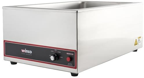 Winco FW-S500 Commercial Portable Steam Table Food Warmer 120V 1200W,Stainless Steel,Large