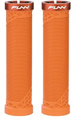 Funn Hilt MTB Lenkergriffe mit einfachem Verriegelungssystem, leicht und ergonomisch, mit einem Innendurchmesser von 22 mm, einzigartige Fahrradlenkergriffe mit Muster (Orange)