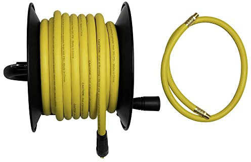DEWALT DXCM024-0348 3/8 x 50' Manual Hose Reel with Rubber Hose , Yellow