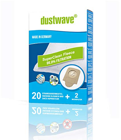 20 Staubsaugerbeutel für Rowenta Staubsauger RO3953EA Compact Power, RO3950- RO3980, RO 3950 Parquet, RO 3980 Animal Care, Silence Force Compact, alternativ Staubbeutel zu ZR200520 von dustwave®