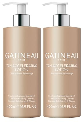 Gatineau - Tan Accelerating Lotion Duo Pack (400ml x 2 Bottles), Enhance Natural Tanning, For Face & Body