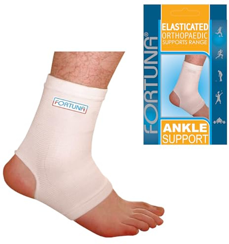 Fortuna Elasticated Ankle Support – Compression Ankle Brace for Plantar Fasciitis Support, Achilles Tendon & Ligament Pain Relief – Breathable Elastic Sleeve for Sports & Daily Use (Large)