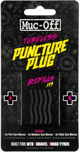 Muc-Off Repuesto de Tiras de Reparación de Pinchazos - 5 Tiras Antipinchazos Gruesas y 5 Tiras Delgadas para Kit Reparador de Neumáticos de Bicicleta - Para Reparar Neumáticos de Bicicleta Tubeless