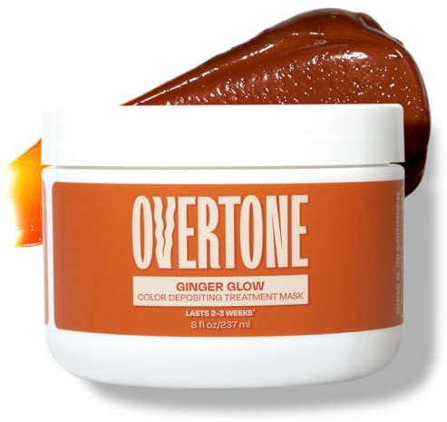 Overtone Semi Permanent Hair Color Conditioner, Ginger Glow, 8 oz, Nourishing, Damage-Free, Color Depositing Mask for All Hair Types with Shea Butter & Coconut Oil, Vegan & Cruelty-Free
