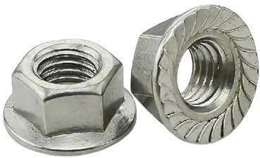 50x Flanschmutter mit Sperrverzahnung M8 - Gezahnte Sechskantmuttern - Bundmuttern - Sperrzahnmuttern - Gewindemutter - rostfrei verzinkt