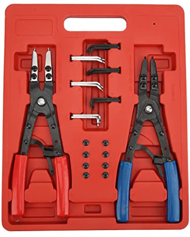 Aramox Snap Ring Plier Set, 2pcs Heavy Duty Internal External Snap Ring Pliers Universal Metal Circlip Pliers Set Car Repair Tool