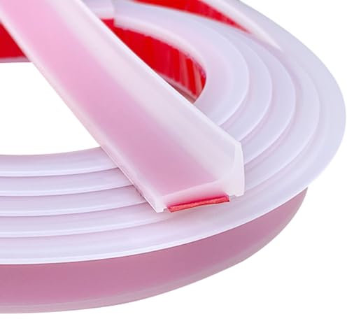 Joint pour Douche 120cm Seuils de Douche Barriere de Douche Anti Débordement Seuil de Douche Barrage D'eau Autocollante Joint Douche pour Baignoire Coins Évier (Transparent, 1.2M)