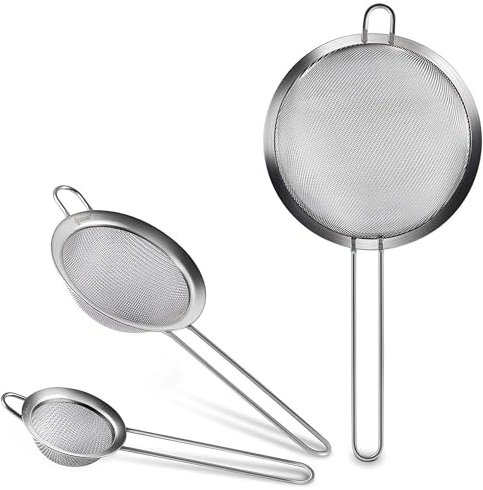 ipow Küchensieb Edelstahl Sieb Set 7/12 / 18cm, feinmaschig Kochsieb für Küche