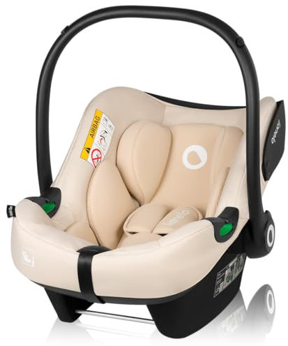 LIONELO ASTRID i-Size SET Kindersitz mit Basis 40-87 cm Babyschale ISOFIX Montage, 3-Punkt-Gurte Seitenschutz, Dri-Seat-Einlage, i-Size R129