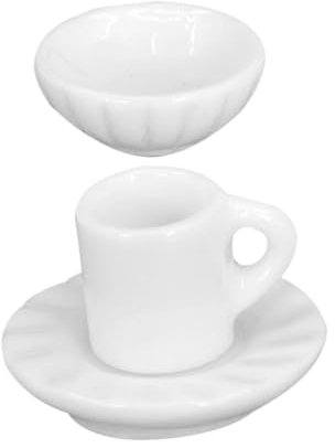 WOONEKY Pcs Mini Coffee Cup Plate Bowl Set Miniature Mugs Saucers for Dollhouse