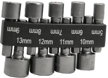 Flewdart 9pcs destornillador de llave de vaso hexagonal 1/4 5-13mm