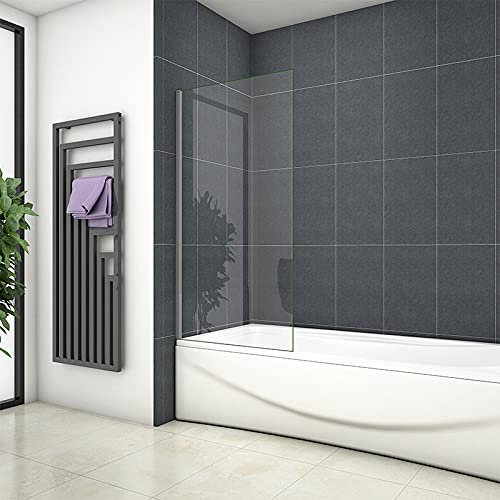 Probaty Bathrooms 800x1400mm Modern Bathroom Reversible Fixed Over Bath Shower Screen