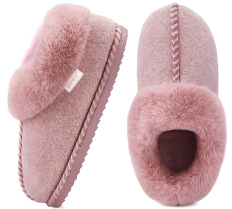 COFACE Femme Fluffy Pluffi Chaudes Légers Confortable Doux Chambre Fausse Fourrure Feutrine Maison Chaussons Pantoufles Bottes Bottines Bois Plancher L'Intérieur L'Extérieur Rose Taille 41