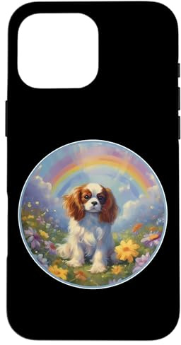 Cavalier King Charles Rainbow Bridge commémoratif coloré pour Chien Coque pour iPhone 16 Pro Max