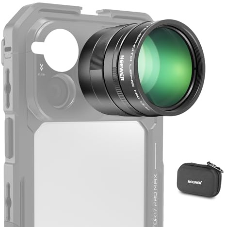 NEEWER 3X Teleconvertidor Solo para Lentes Teleobjetivo, Equivalente a 360mm, 12 Elementos en 6 Grupos, Rosca 17mm, Compatible con iPhone Android Samsung Xiaomi, Uso con Jaula, Funda & Trípode, LS-89