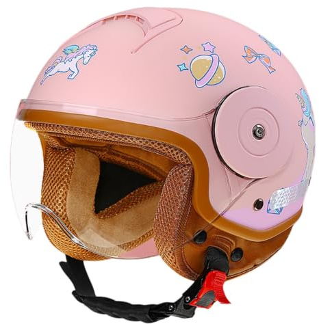 Casco Per Bambini Casco Da Bici Per Bambini E Bambine Dai 4 Ai 12 Anni Casco Da Moto Aperto Per Bambini Casco Per Bicicletta Monopattino Pattinaggio Adatto A Tutte Le Stagioni 1,(49-55CM)