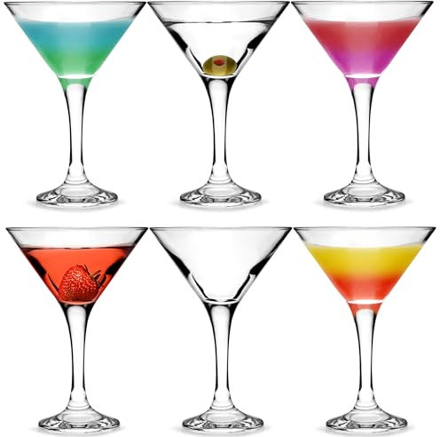 bar@drinkstuff Essence Martini Cocktail Glasses 175ml - Set of 6 - Gift Boxed Classic V Shaped Martini Glasses for Serving Cocktails