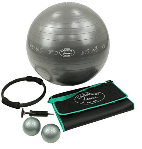 Carnegie Fitness Set Gymnastikball Pilates Ring Toning Ball Gewichtsbälle Yoga-Matte Pumpe – Komplett-Set für das tägliche Workout Fitness Training