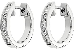 JETTE Damen-Creolen 925er Silber rhodiniert 28 Zirkonia One Size, Silber 87525007