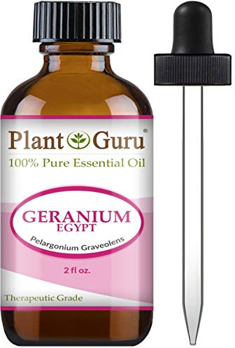 Plant Guru Geranium Essential Oil 2 oz 100% Pure Undiluted Therapeutic Grade