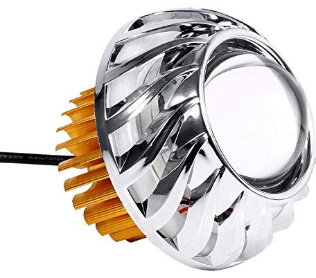 KIMISS Faro Moto LED con Proiettore Angel Devil Eye - Luce Spot Rosa per Moto Universali