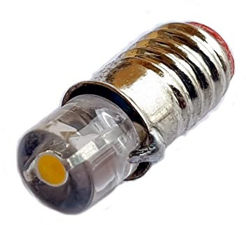 10 x E5,5 LED – 5 V hasta 19 V – apto para TT H0 – Modelo de tren blanco frío, blanco cálido (12 V, blanco cálido)