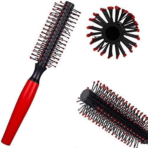 Générique Mini Cepillo de Pelo Redondo Profesional, Adecuado para Todos los Tipos de Cabello, Antiestático, Antideslizante, Ideal para Uso Diario y Salón, Tamaño Aprox. 21 x 4,5 cm, Color: Ver Imagen
