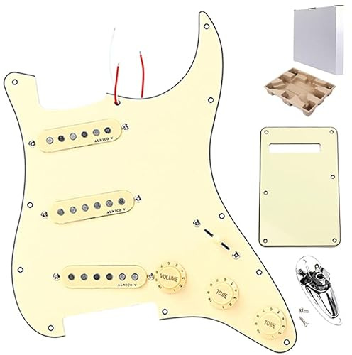 Ogdni 3-lagers SSS förkopplad laddad pickguard med Alnico V pickupkit för Strat elgitarrer reservdelar