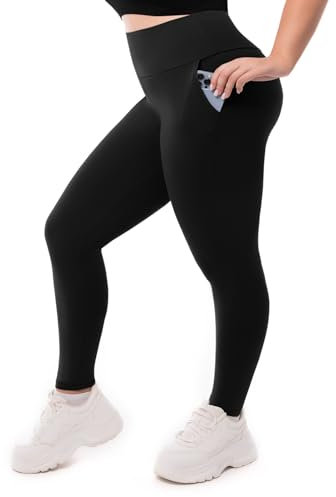 SINOPHANT Leggings Damen High Waist, Blickdicht Schwarze Leggings Große Größen mit Taschen Damen 3XL