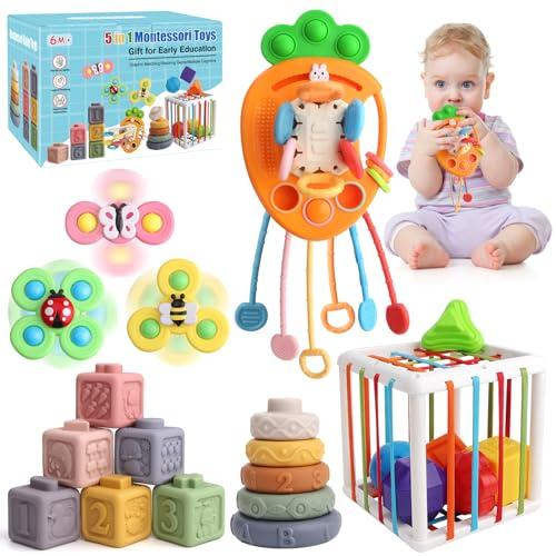 Vinlon Montessori Toy Set for Toddler Aged 6+ Month -Sensory Fine Motor Skill Learning Toys for Baby Boys Girls. Easter Basket Stuffers Valentine's Day Gift for 1 2 Years Old