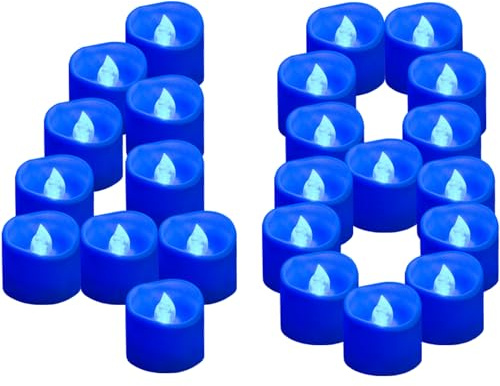 Yakpo Lot de 48 bougies chauffe-plat LED sans flamme à piles pour mariage, fête à thème, Noël, Halloween