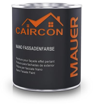 CAIRCON Fassadenfarbe – Wandfarbe & Sockelfarbe für Außen | Wetterfest & Atmungsaktiv | Beige - 750ml