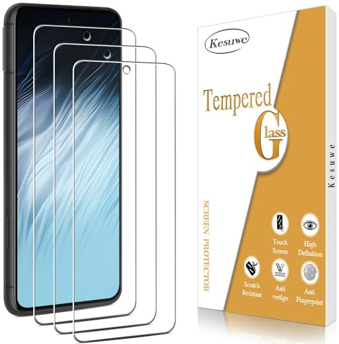 Kesuwe [3 Pièces] Verre Trempé pour Google Pixel 8a, Anti Rayures Film Protection écran, Dureté 9H, Haut Définition, sans Bulles, Installation Facile