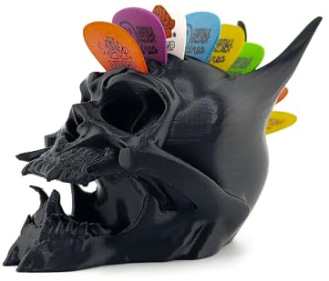 Oni Support de médiator en forme de tête de mort pour guitare sur le thème du démon japonais