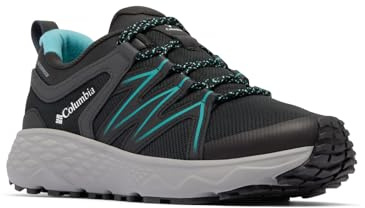 Columbia Women's Peakfreak Roam Waterproof, Waterproof Low Rise Trekking and Hiking Shoes, Black/Teal, 9