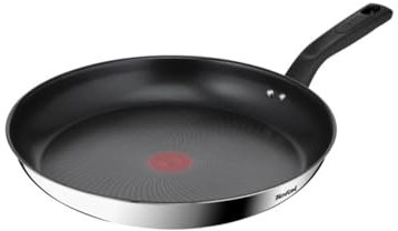 Tefal Titanium Max 32 cm Stainless Steel Frying Pan, Long Lasting Non Stick Smart Cooking Signal Technology - Suitable for All Hobs + Induction