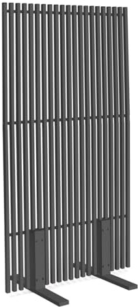 IDMarket - Paravent außen Durchbrochene dekorative Klaustra 80 x 150 cm vertikale Jalousien Metall anthrazitgrau