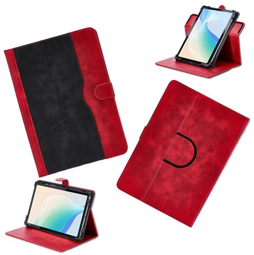 Coque pour Terra Pad 1201 12.6-Pouces Tablette Coque Etui Case Rotation à 360 degrés Angles de Vue Multiples Socle en Cuir PU Folio Cover Rouge