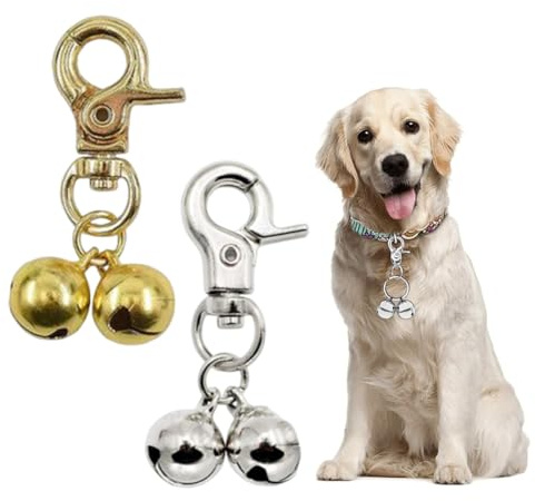 Campanello Extra Forte per Cani e Gatti, 2 Set Campanellino Extra Rumorosi per Cani Gatti Campanelli per Animali Campane con chiusura a Moschettone Girevole