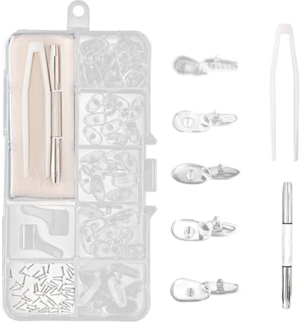 COYUN 35 Paia Gommini Occhiali Naso Antiscivolo Naselli per Occhiali,Cuscinetti Nasali Avvitabili per Occhiali in Silicone, Include Viti, Cacciavite Multifunzione, Pinzette e Panni per la Pulizia