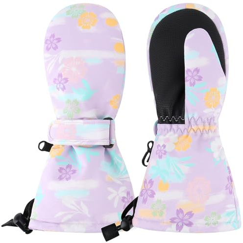 Duoyeree Waterproof Kids Mittens Gloves with Fleece Lined for Boys Girls Winter Snow Skiing Thick Insulated for Cold Weather