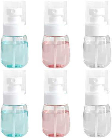 Kaiyzo 6 pcs Mini Plástico Bote Spray Pulverizador 30 ml Transparente Atomizador Mini de Niebla Fina Atomizador Pulverizador Perfume Recargable Agua Pequeño Decants