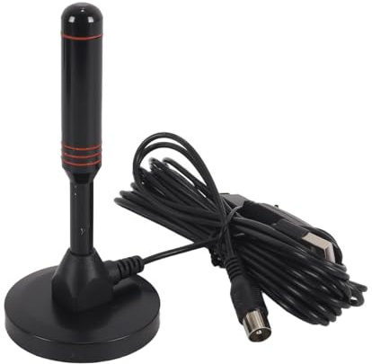 Gurtt High Gain TV-antenn DVB-T2/DTMB - 360° mottagning bärbar inomhus-/utomhusantenn med signalförstärkare och stark magnetisk bas