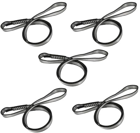Kletterschlinge, 5 Stück, 17 mm, Polyester, Kletterhilfe, 21, 6 kN, robuste Gurtbänder für Felsschlingen, Läufer, für Outdoor, Abseilen, Schaukeln, Yoga-Hängematte