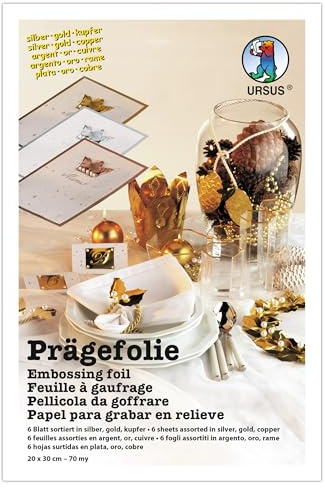 Ursus 16830099 – präglad 20 x 30 cm, 70 µ, tryck på båda sidorna, 6 ark sorterade i 3 färger