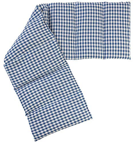 Rapssamenkissen 75x20cm groß 8-Kammer, blau-weiß - Wärmekissen, Körnerkissen