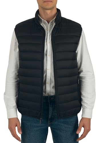 Alpine Swiss Clark Mens Puffer Vest Down Alternative Water Resistant Packable Outerwear Zip Up Pockets Warm Versatile Layer BLK Large