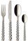 Villeroy & Boch Boston Tafelbesteck-Set 24-teilig für 6 Personen, Rostfreier Edelstahl, Spülmaschinenfest, Alleskönner für Alltag und Festtag, Haptisches Rauten-Relief, Polierter Edelstahl