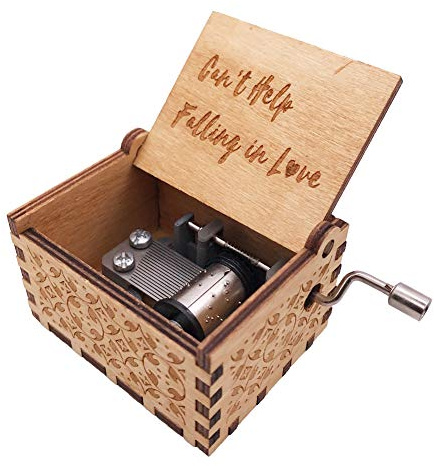 Youtang - Mini carillon con manovella in legno inciso, 18 note, carillon per bambini