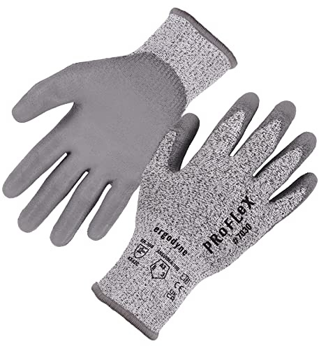 Ergodyne unisex adult Cut-resistant - A3, 13g ANSI A3 PU Coated CR Gloves, Gray, Large US